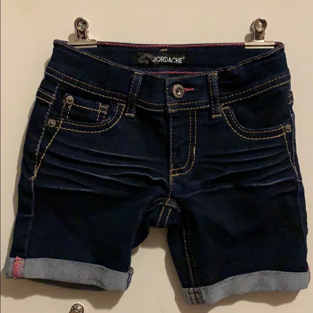 Like “New” girls size 4 denim jean shorts